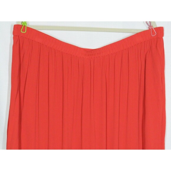 Roaman's Women's Rust Orange Crinkle Gauze Wide Leg Pull On Pants Plus 28W - Picture 4 of 13